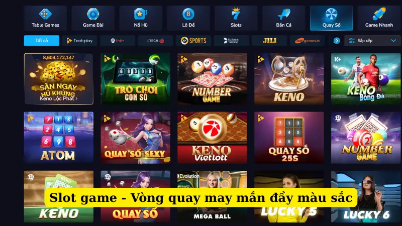 Slot game - Vòng quay may mắn đầy màu sắc